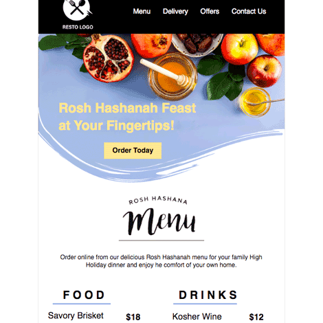 Rosh Hashanah Menu